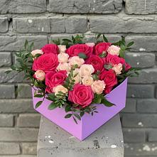 Цветочная композиция из Розы в коробке в Поддорье
