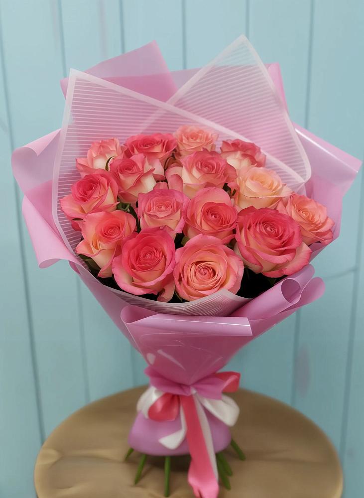 Букет 15 Розовых роз Равель в Поддорье