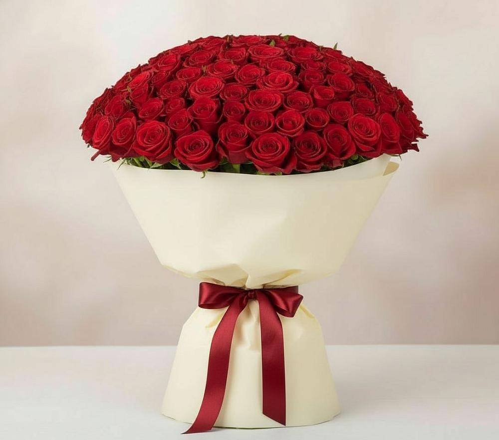 Букет 101 Красная роза Милано в Поддорье