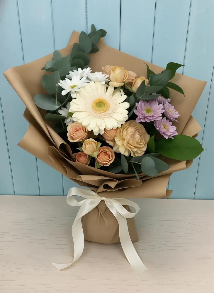 Букет цветов из: Герберы и Хризантемы в Поддорье