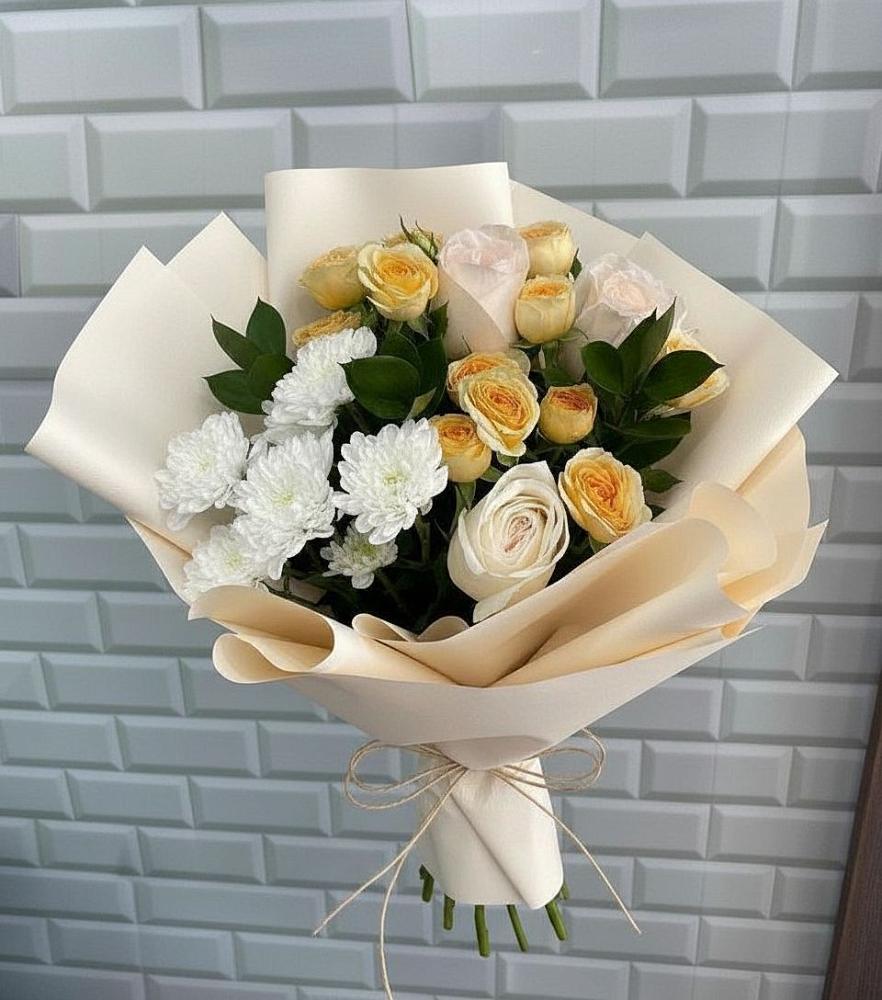 Букет цветов из: Розы и Хризантемы в Поддорье