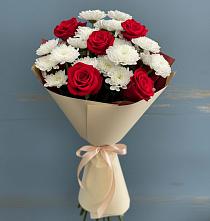 Букет цветов из:  Розы и Хризантемы в Поддорье