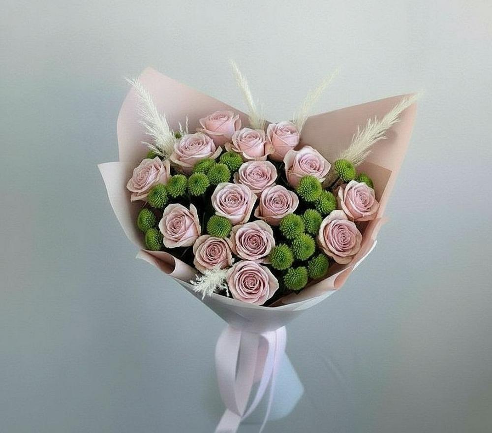 Букет цветов из: Розы и Хризантемы в Поддорье