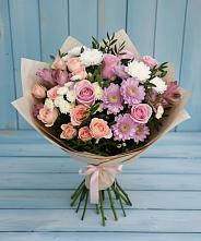 Букет цветов из:  Хризантемы, Розы и Альстромерии #REPLACE_PRED# Поддорье