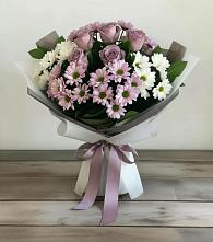 Букет цветов из:  Хризантемы и Розы в Поддорье