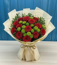 Букет цветов из:  Розы и Хризантемы в Поддорье